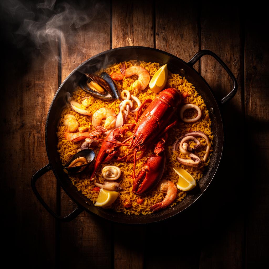 Eko's seafood rice with lobster, shrimp, mussels and calamari